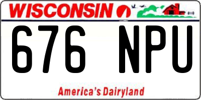 WI license plate 676NPU