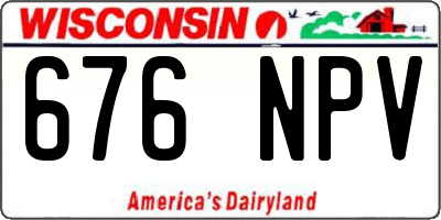 WI license plate 676NPV