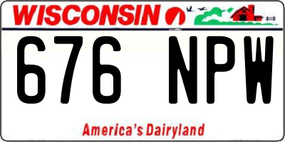 WI license plate 676NPW