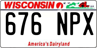 WI license plate 676NPX