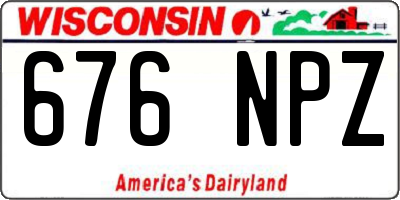 WI license plate 676NPZ