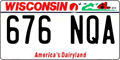 WI license plate 676NQA