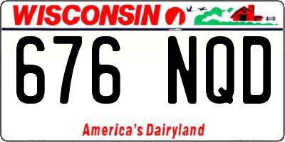 WI license plate 676NQD