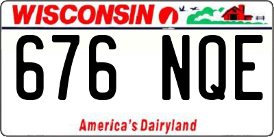 WI license plate 676NQE