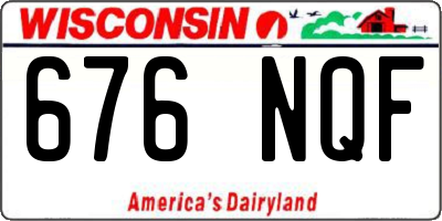 WI license plate 676NQF
