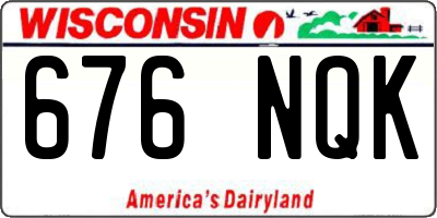WI license plate 676NQK