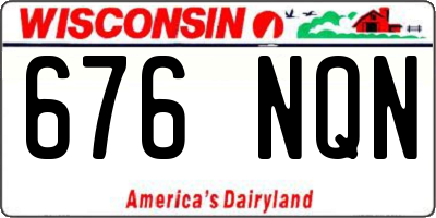 WI license plate 676NQN