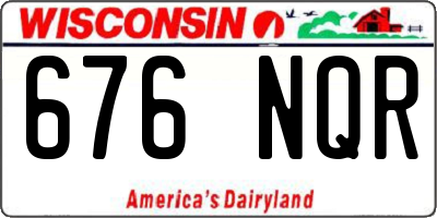 WI license plate 676NQR