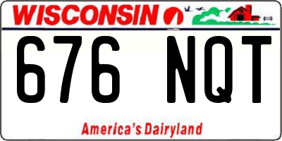 WI license plate 676NQT