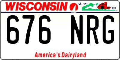 WI license plate 676NRG