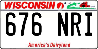 WI license plate 676NRI
