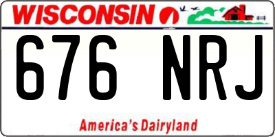 WI license plate 676NRJ