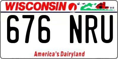 WI license plate 676NRU