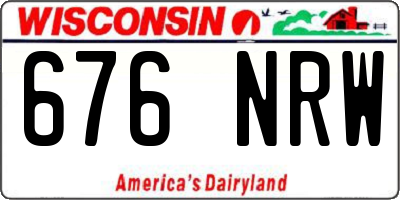 WI license plate 676NRW
