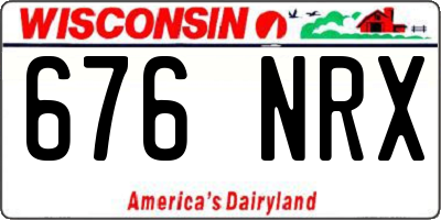 WI license plate 676NRX