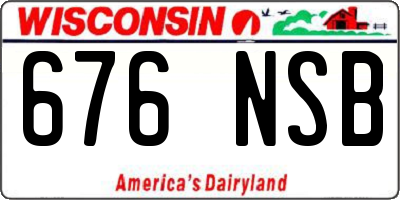 WI license plate 676NSB