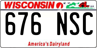 WI license plate 676NSC