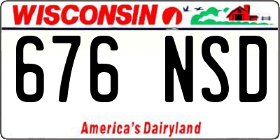 WI license plate 676NSD