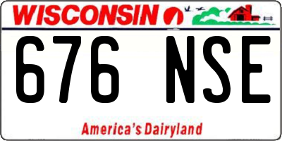 WI license plate 676NSE