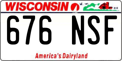 WI license plate 676NSF