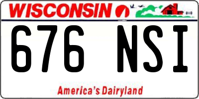 WI license plate 676NSI
