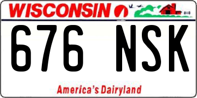 WI license plate 676NSK