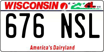 WI license plate 676NSL