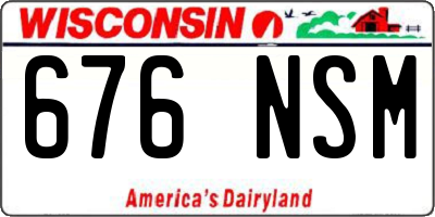 WI license plate 676NSM