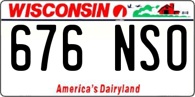 WI license plate 676NSO