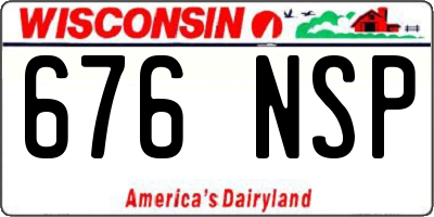 WI license plate 676NSP