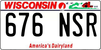 WI license plate 676NSR