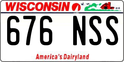 WI license plate 676NSS
