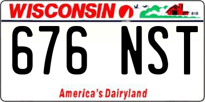 WI license plate 676NST