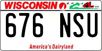 WI license plate 676NSU