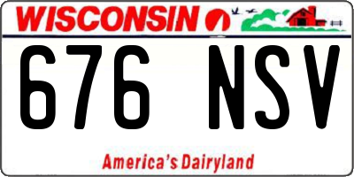 WI license plate 676NSV
