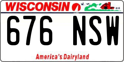 WI license plate 676NSW