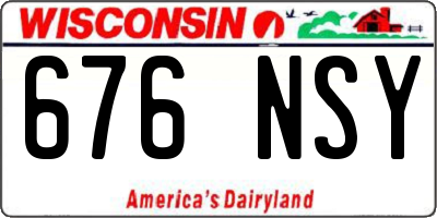WI license plate 676NSY
