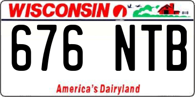WI license plate 676NTB