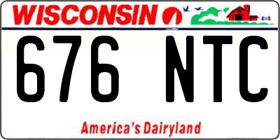WI license plate 676NTC