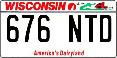 WI license plate 676NTD