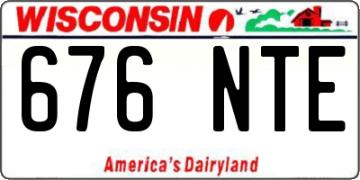 WI license plate 676NTE