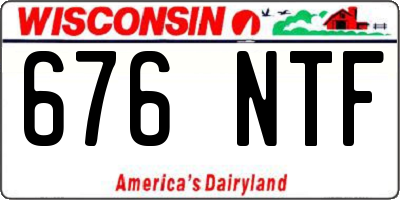 WI license plate 676NTF