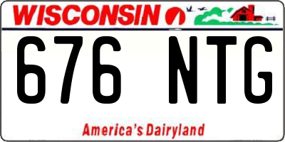 WI license plate 676NTG