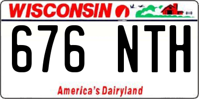WI license plate 676NTH