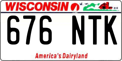 WI license plate 676NTK
