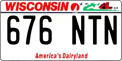 WI license plate 676NTN