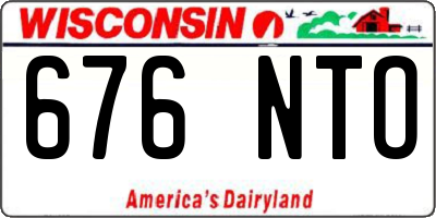 WI license plate 676NTO