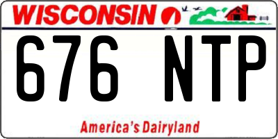 WI license plate 676NTP