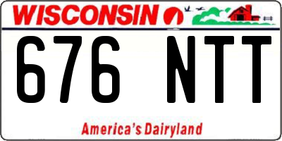 WI license plate 676NTT