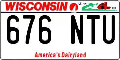 WI license plate 676NTU